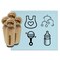 Baby Shower Rattle Bottle Bib Mobile Rubber Stamp Set for Stamping Crafting Planners